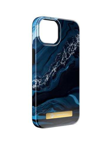 FORCELL F-PROTECT Mirage case compatible with MagSafe for IPHONE 14 ocean marble