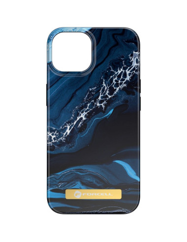 FORCELL F-PROTECT Mirage case compatible with MagSafe for IPHONE 14 ocean marble