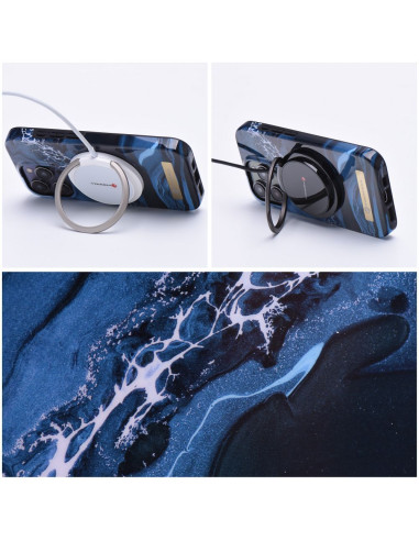 FORCELL F-PROTECT Mirage case compatible with MagSafe for IPHONE 14 ocean marble