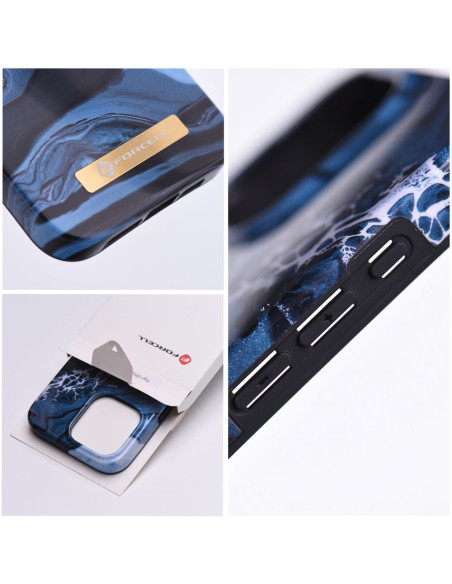 FORCELL F-PROTECT Mirage case compatible with MagSafe for IPHONE 14 ocean marble