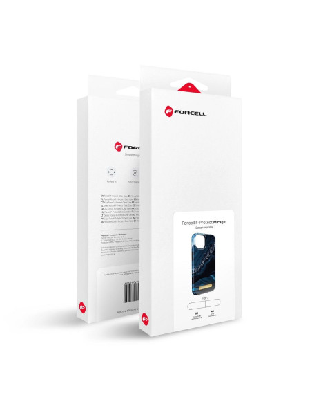 FORCELL F-PROTECT Mirage case compatible with MagSafe for IPHONE 14 ocean marble