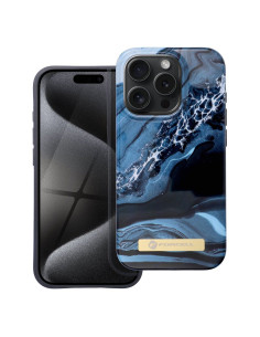 FORCELL F-PROTECT Coque Mirage compatible avec MagSafe pour IPHONE 15 Pro marbre océan 2