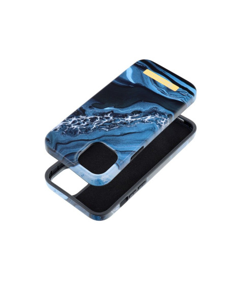 FORCELL F-PROTECT Coque Mirage compatible avec MagSafe pour IPHONE 15 Plus marbre océan