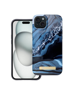 FORCELL F-PROTECT Coque Mirage compatible avec MagSafe pour IPHONE 15 Plus marbre océan 2