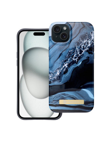 FORCELL F-PROTECT Coque Mirage compatible avec MagSafe pour IPHONE 15 Plus marbre océan