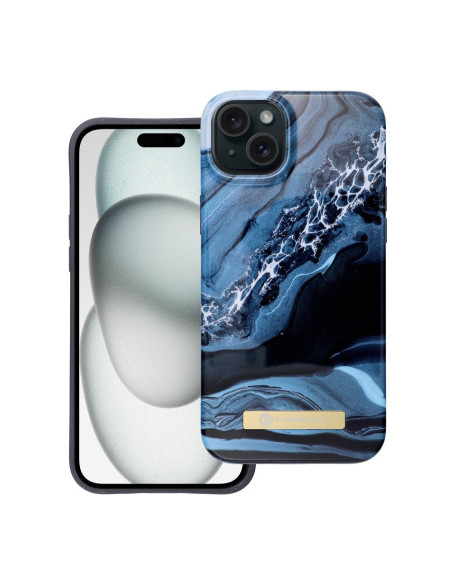 FORCELL F-PROTECT Coque Mirage compatible avec MagSafe pour IPHONE 15 Plus marbre océan