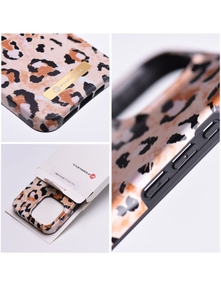 FORCELL F-PROTECT Coque Mirage compatible avec MagSafe pour IPHONE 15 Pro panthère sauvage