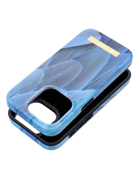 FORCELL F-PROTECT Coque Mirage compatible avec MagSafe pour IPHONE 15 Pro bleu oiseau