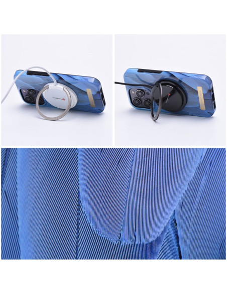 FORCELL F-PROTECT Coque Mirage compatible avec MagSafe pour IPHONE 15 Pro Max blue bird