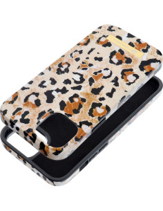 FORCELL F-PROTECT Coque Mirage compatible avec MagSafe pour IPHONE 15 Plus panthère sauvage