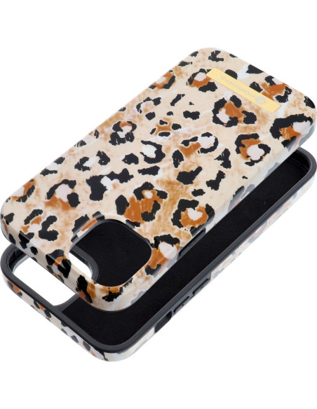 FORCELL F-PROTECT Coque Mirage compatible avec MagSafe pour IPHONE 15 Plus panthère sauvage