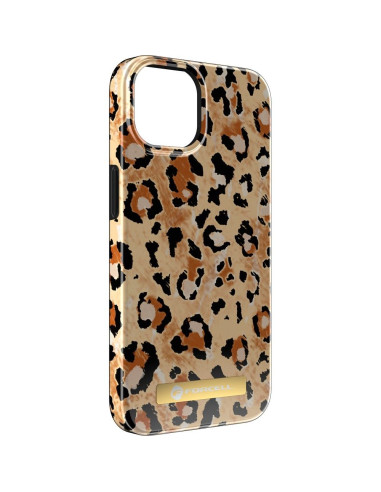 FORCELL F-PROTECT Coque Mirage compatible avec MagSafe pour IPHONE 15 Plus panthère sauvage
