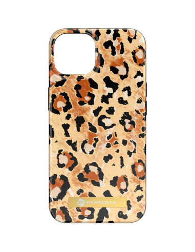 FORCELL F-PROTECT Coque Mirage compatible avec MagSafe pour IPHONE 15 Plus panthère sauvage