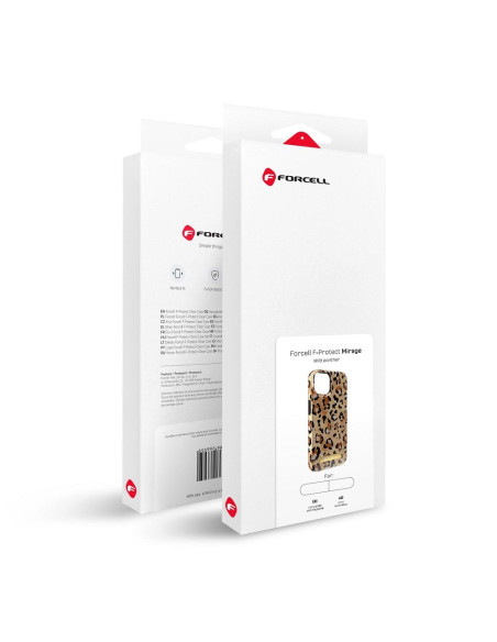 FORCELL F-PROTECT Coque Mirage compatible avec MagSafe pour IPHONE 15 Plus panthère sauvage
