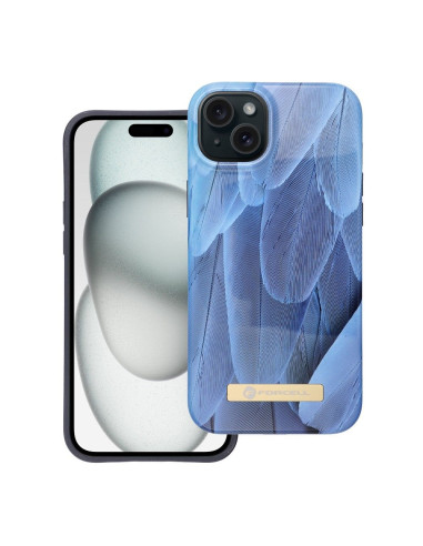 FORCELL F-PROTECT Coque Mirage compatible avec MagSafe pour IPHONE 15 Plus bleu oiseau