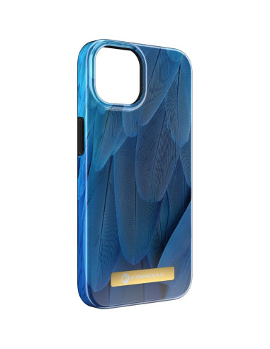 FORCELL F-PROTECT Coque Mirage compatible avec MagSafe pour IPHONE 15 Plus bleu oiseau