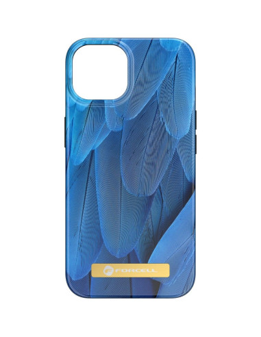 FORCELL F-PROTECT Coque Mirage compatible avec MagSafe pour IPHONE 15 Plus bleu oiseau