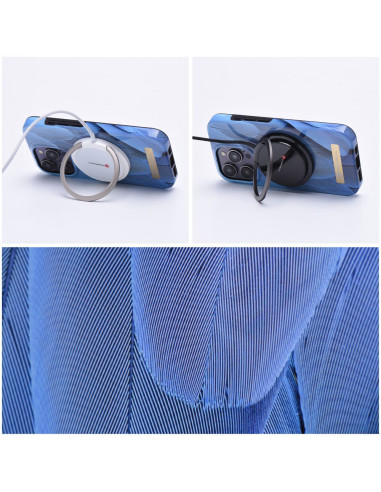 FORCELL F-PROTECT Coque Mirage compatible avec MagSafe pour IPHONE 15 Plus bleu oiseau