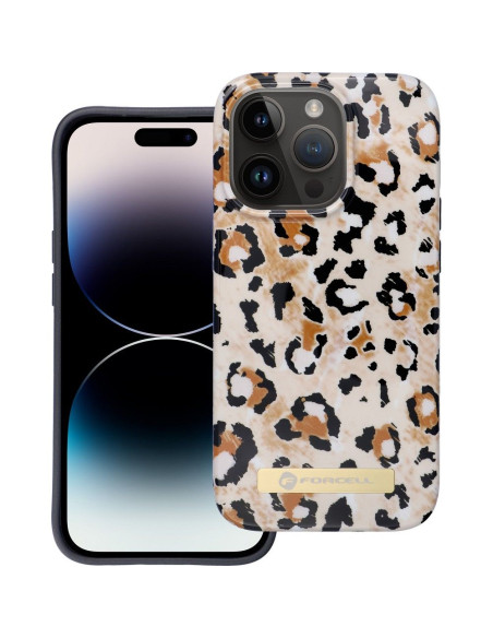 FORCELL F-PROTECT Coque Mirage compatible avec MagSafe pour IPHONE 14 Pro panthère sauvage