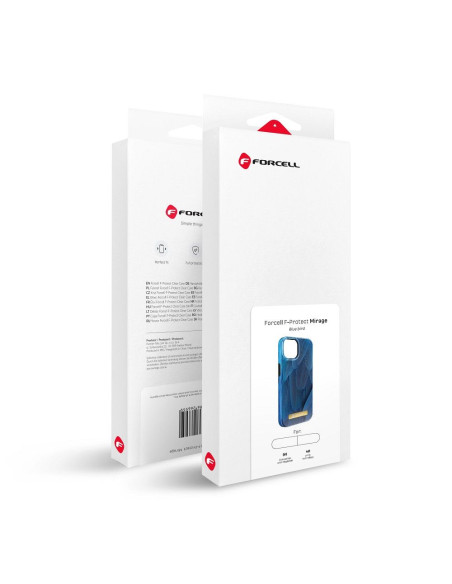 FORCELL F-PROTECT Coque Mirage compatible avec MagSafe pour IPHONE 14 Pro bleu oiseau