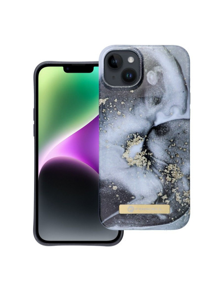 FORCELL F-PROTECT Coque Mirage compatible avec MagSafe pour IPHONE 14 Plus marble mist