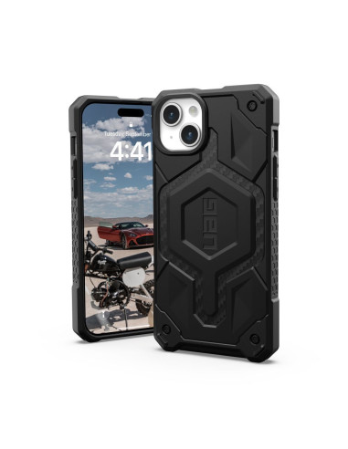 Coque ( UAG ) Urban Armor Gear Monarch Pro pour IPHONE 15 PLUS compatible avec MagSafe fibre de carbone