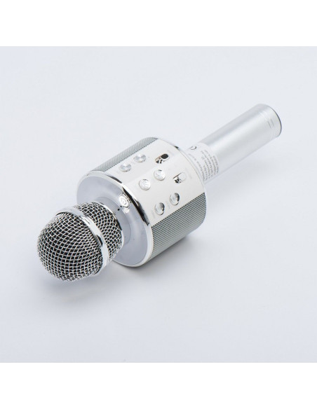Microphone karaoké multimédia CR58 argent