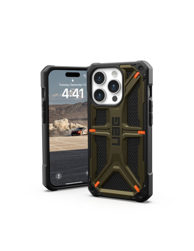( UAG ) Urban Armor Gear Monarch Pro for IPHONE 15 PRO compatible with MagSafe kevlar element green