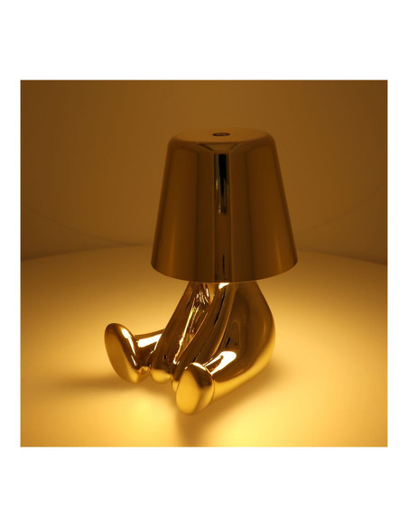 Lampe de chevet assise GOLD MAN Art Deco (motif 5) MLTL