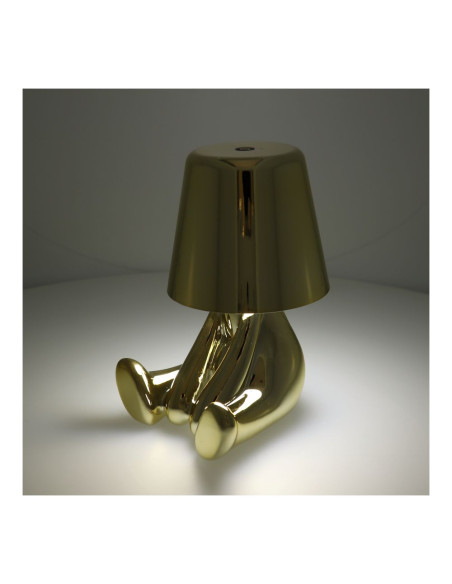 Lampe de chevet assise GOLD MAN Art Deco (motif 5) MLTL