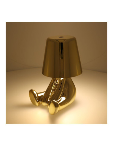 Lampe de chevet assise GOLD MAN Art Deco (motif 5) MLTL