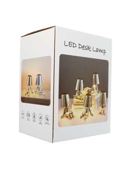 Lampe de chevet assise GOLD MAN Art Deco (motif 5) MLTL