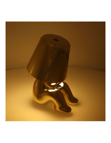 Lampe de chevet assise GOLD MAN Art Deco (motif 4) MLTL