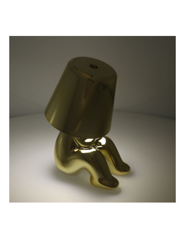 Lampe de chevet assise GOLD MAN Art Deco (motif 4) MLTL