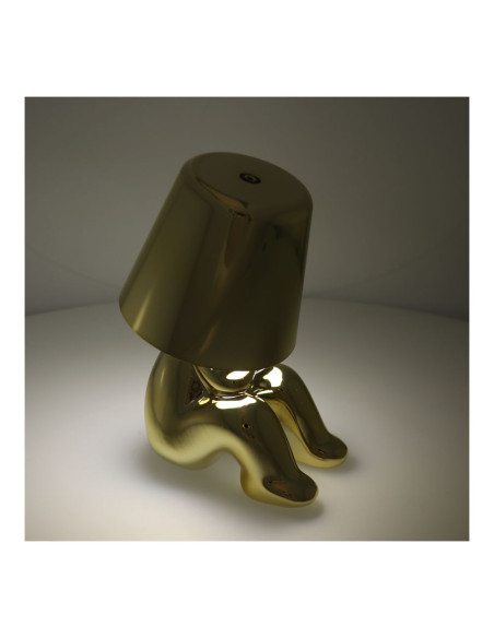 Lampe de chevet assise GOLD MAN Art Deco (motif 4) MLTL
