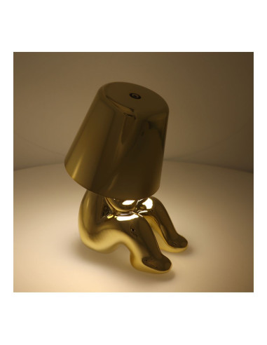 Lampe de chevet assise GOLD MAN Art Deco (motif 4) MLTL