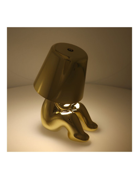 Lampe de chevet assise GOLD MAN Art Deco (motif 4) MLTL