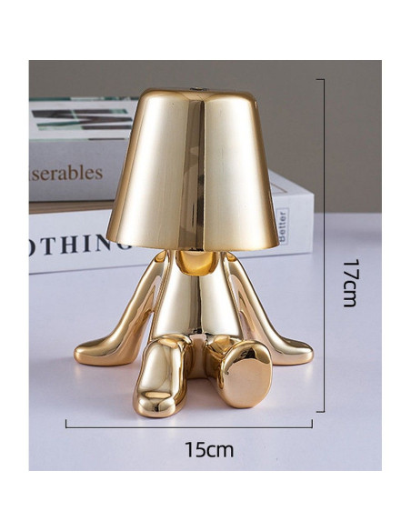 Lampe de chevet assise GOLD MAN Art Deco (motif 9) MLTL