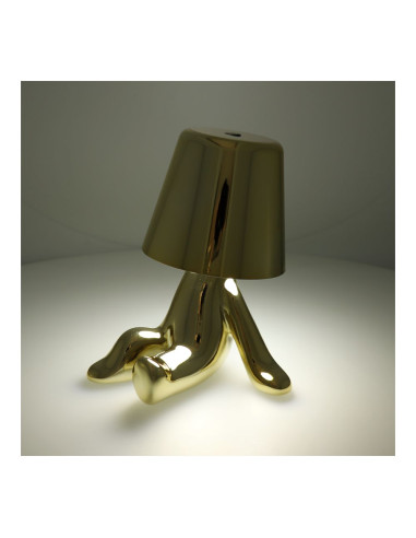Lampe de chevet assise GOLD MAN Art Deco (motif 9) MLTL