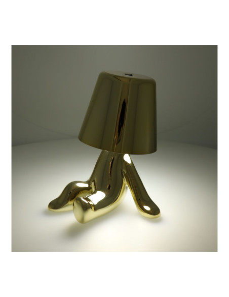 Lampe de chevet assise GOLD MAN Art Deco (motif 9) MLTL