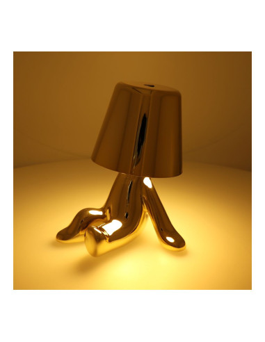 Lampe de chevet assise GOLD MAN Art Deco (motif 9) MLTL