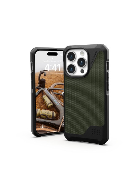 Coque (UAG) Urban Armor Gear Metropolis LT compatible avec MagSafe pour IPHONE 15 PRO kevlar olive