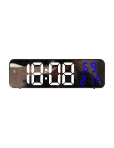 Horloge murale électronique LED avec température et date bleue MDBLC