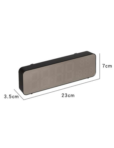Horloge murale électronique LED avec température et date bleue MDBLC