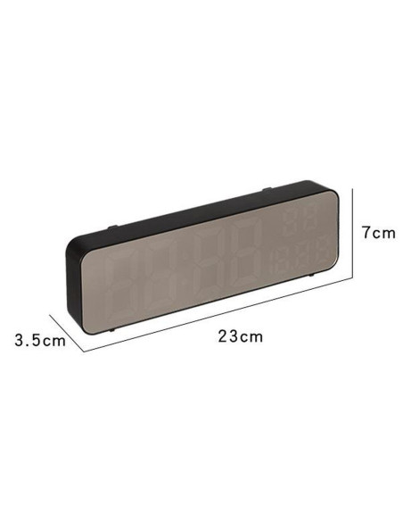 Horloge murale électronique LED avec température et date bleue MDBLC