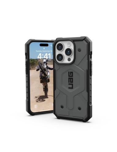 ( UAG ) Urban Armor Gear Pathfinder compatible with Magsafe for IPHONE 15 PRO silver