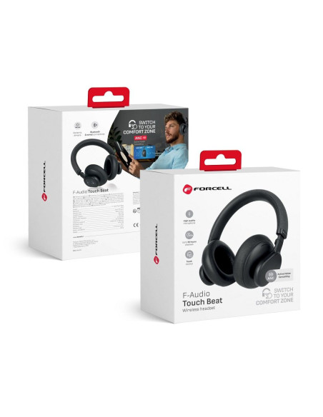 FORCELL Écouteurs sans fil F-AUDIO ANC Touch Beat noir