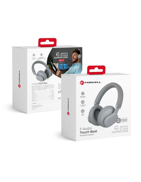 FORCELL Écouteurs sans fil F-AUDIO ANC Touch Beat gris