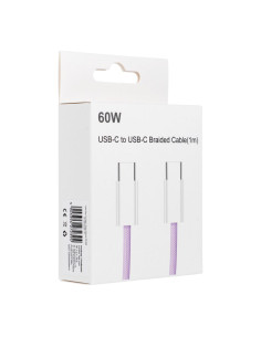Câble Type C vers Type C Power Delivery PD 60W 3A C263 purple 1 m 2