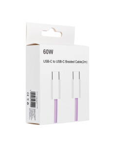 Câble Type C vers Type C Power Delivery PD 60W 3A C263 purple 2 m 2